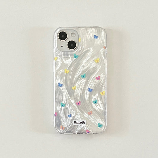 16pro17 Phone case: Iridescent Butterfly Premium 11, Feathered Texture 12, Shockproof 15, Premium Protective Case 13